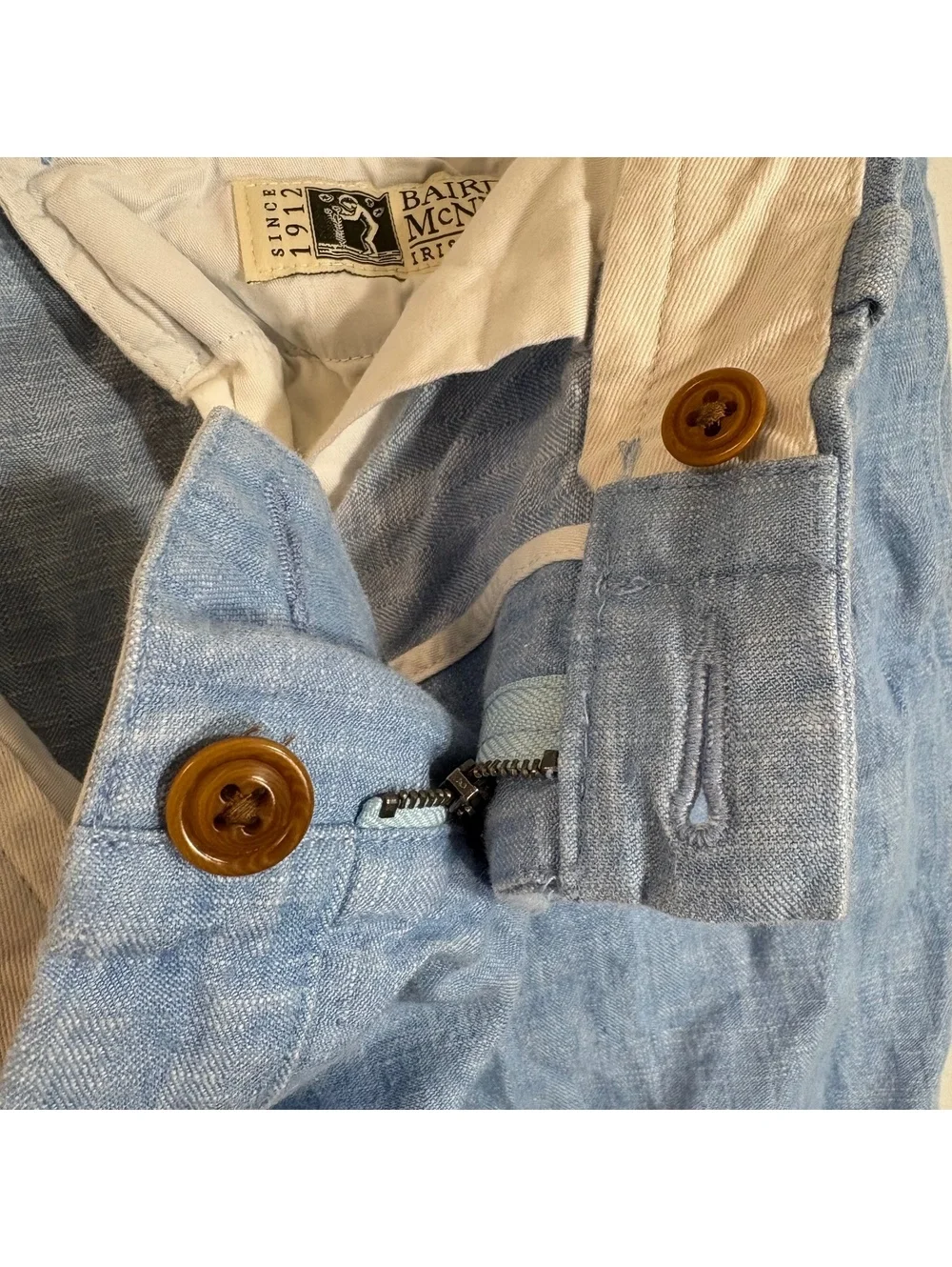J. Crew Stanton Men's Size 34 Blue Baird McNutt Irish Linen Shorts w/ 9